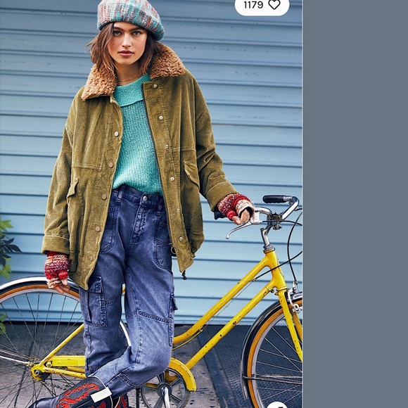 Free people platoon pants jogger jeans navy NWT - Picture 5 of 5